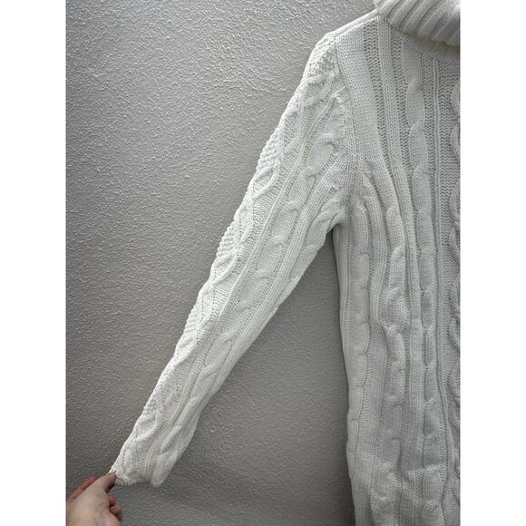 Donna Salyer Fabulous Furs Faux Womens Sweater Size XL White Knit Turtleneck - Picture 2 of 11